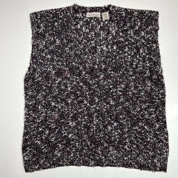 Vtg Decouve Women Sweater Sleeveless Vest V-neck Wool Blend Multicolor Size M - Picture 3 of 5
